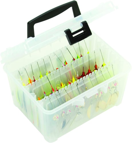 Plano 350500 Hydro-Flo Hanging Bait Stowaway Box w/3 Adj Racks Clear