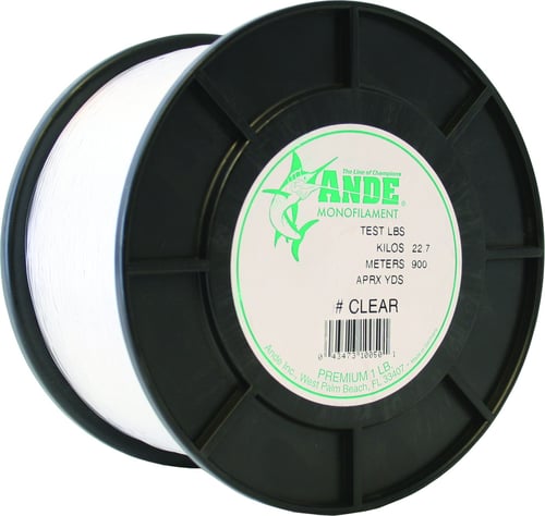 Ande A130C Premium Mono Line 1lb Spool 30lb 1600yd Clear | 043473100303