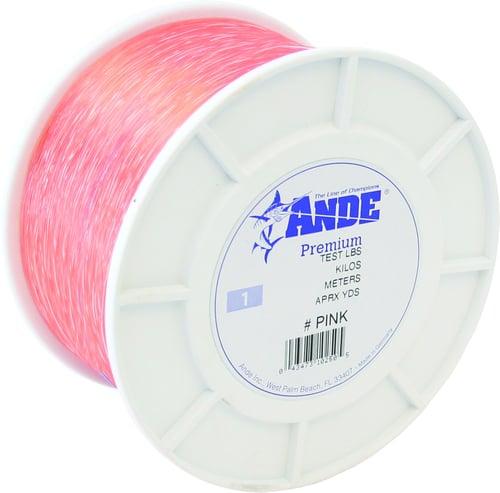 Ande A120P Premium Mono Line 1lb Spool 20lb 2400yd Pink | 043473102208