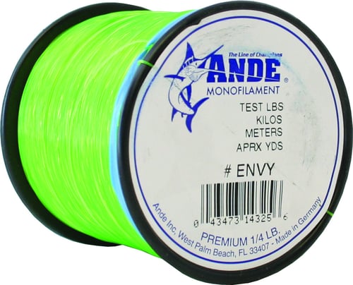 Ande A1440GE Premium Mono Line 1/4lb Spool 40lb 350yd Green HiVis | 043473143409