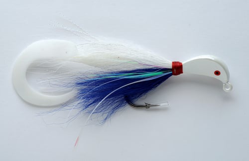 Pucci PFJ58W/BLU/W Bucktail Flash Striper Jig, 5/8 oz | 015789000639