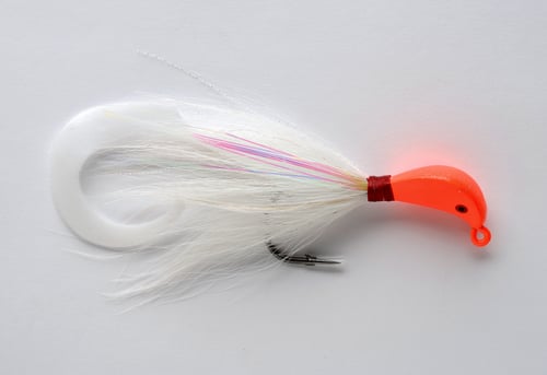 Pucci PFJ58FL/WH Bucktail Flash Striper Jig, 5/8 oz, Fluorescent | 015789000622