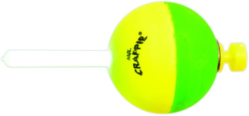 Mr. Crappie M125W2YGGL Flo Glo Lighted Bobbers 11/4 Inch Round Y/G 2Pk | 042621185322