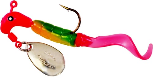 Road Runner 1603-237 Curly Tail Jig w/Spinner, 1/8 oz, Fluorscent