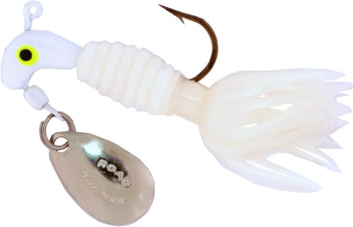 Team Crappie 1803-001 Crappie Tamer Jig w/Spinner, 1/8 oz, White/Pearl