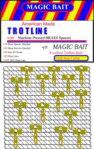 Magic Bait 77BSTL Econo Trotline 100' 20 Brass Swivels 4/0Hks &