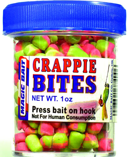 Magic Bait CRP-01 Crappie Bites Chartreuse/Pink, Catch More Slabs | 026691774006