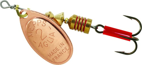 Mepps B2 C Aglia In-Line Spinner 1/6 oz, Plain Treble Hook, Copper