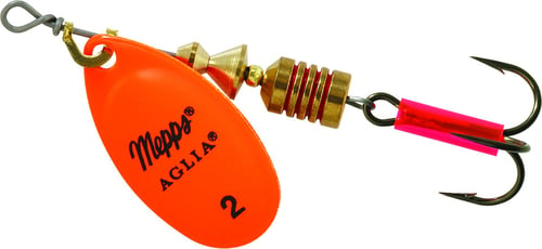 Mepps B2 HO Aglia In-Line Spinner 1/6 oz, Plain Treble Hook, Hot