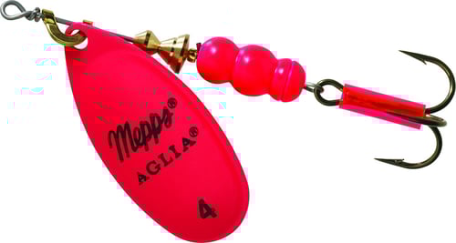 Mepps B4 HP Aglia In-Line Spinner 1/3 oz, Plain Treble Hook, Hot Pink | 022141005461