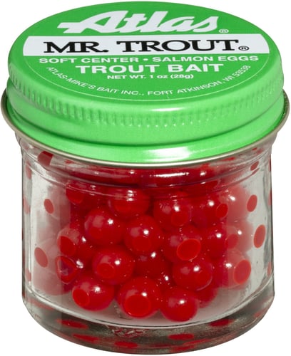 Atlas-Mike's 75056 Mr Trout Sugar Cured Salmon Eggs, Red 1oz Jar