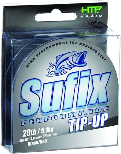 Sufix 610-120BLK Tip-Up Ice Braid Line 20lb Black 50Yds