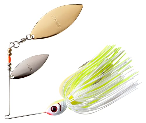 Booyah BYBW38616 Double Willow Blade Spinnerbait, 3/8 oz, White