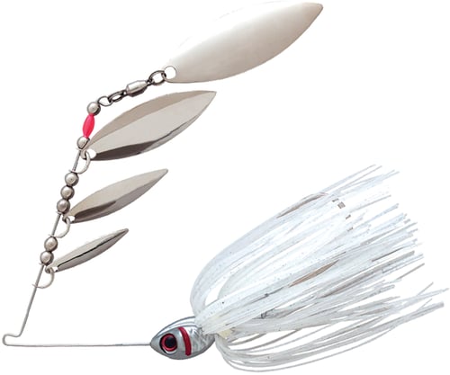 Booyah BYSS38609 Super Shad Quad Blade Spinnerbait, 3/8 oz, Pearl | 719339069144