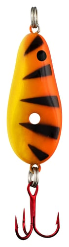 Lindy LGS312 Glow Spoon, 1/8 oz Orange Tiger, Includes Glow Sticks