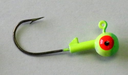 Kalin's RH32-2 Roundhead Jig, 1/32 oz, Sz 6 Hook, Chartreuse/Green