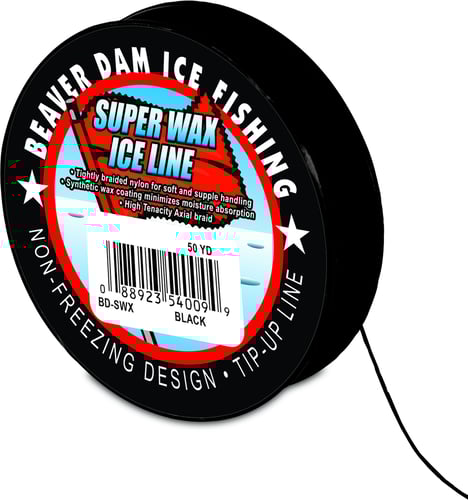 Beaver Dam BD-SWX 3050 Wax Tip Up Line Black 30lb Test-50 Yards | 010622415359