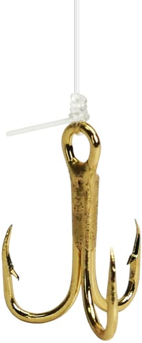 Bear Paw TRGO14 Gold Treble Snelled Hook / 18 Inch of Mono Leader | 022154201140