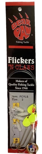 Bear Paw FCYLS-2 Fluorescent Yellow Spinner, Gold Long-Shank Baitholder | 022154460622