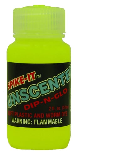 SpikeIt 1001 2oz DipNGlo Soft Plastic Lure Dye Chartreuse | 738643010017