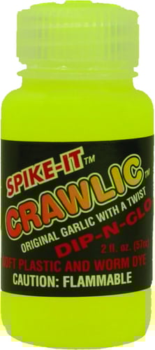 SpikeIt 5101 2oz DipNGlo Soft Plastic Lure Dye Chartreuse Crawlic | 738643051010