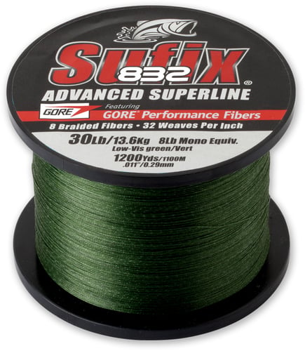 Sufix 660-320G 832 Advanced Superline Braid 20lb 1200yd Lo-Vis