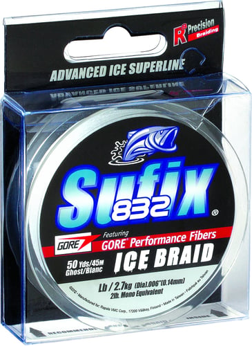 Sufix 671-004GH 832 Ice Braid Line 4Lb 50Yd Ghost