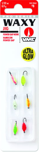 VMC WXJ132G6 Waxy Jig Kit, 1/32 oz #8 Hook, Glow