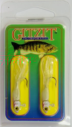 Gitzit 16181 Little Tough Guy Jig 1 1/2 Inch, 1/8 oz, Sz 4 Hook, White | 037069161816