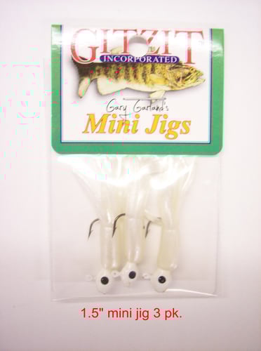 Gitzit 12047 Mini Jig, 1 1/2 Inch, 1/32 oz, Pearl White, 3/Pack | 037069120479