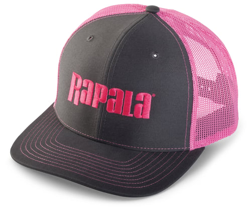 Rapala RTC103 Trucker Cap Charcoal/Neon Pink, Center Logo