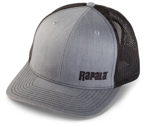 Rapala RTC104 Trucker Cap, Heather Grey/Black Mesh, Left Logo