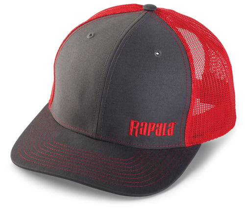 Rapala RTC105 Trucker Cap Charcoal/Red, Mesh Left Logo