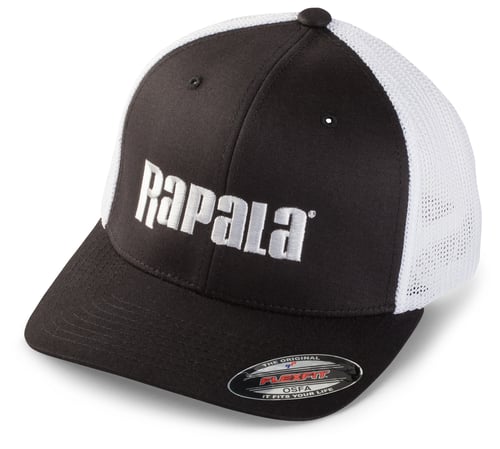 Rapala RFFC203 Flex Fit Cap Black/White Mesh, Center Logo