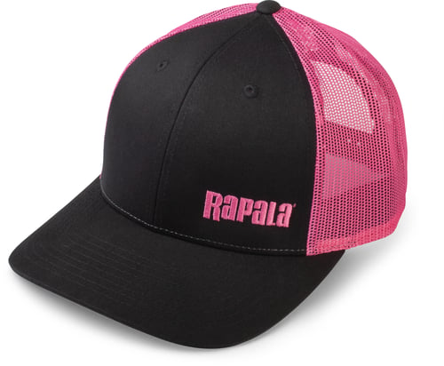 Rapala RTCL200 Trucker Cap Low Profile Black / Pink Mesh Left Logo