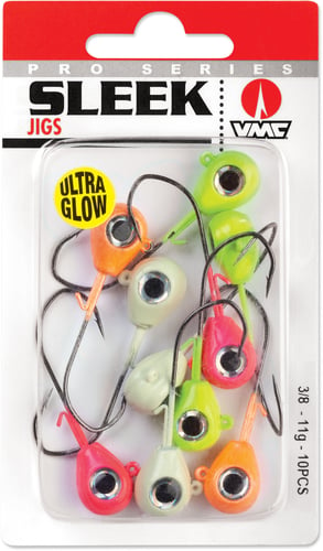 VMC SLJ12GK Sleek Jig Glow Kit 1/2oz, #3/0 Hooks, 10 Assorted Glow