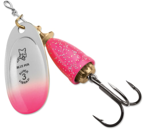 Blue Fox 60-10-272IC Classic Vibrax Blade Size 1, 1/8oz, VMC Hook, Pink