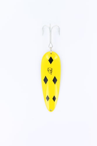 Eppinger 53 Dardevle Spoon, 3 5/8 Inch 1 oz, Yellow/Black Diamonds, Brass | 043332000539