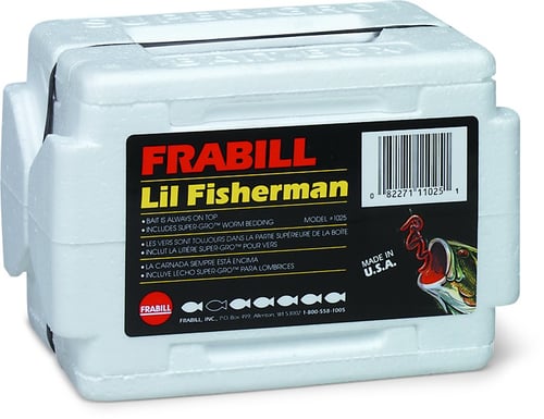 Frabill 1025 Lil Fisherman Worm Box Flip-Top W/Bedding