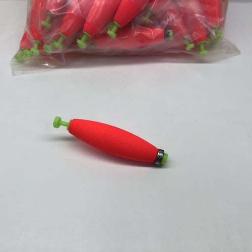 Plastilite 50SC250WR Cigar SnapOn Foam Float, 21/2 Inch, Weighted, Red | 032413003835