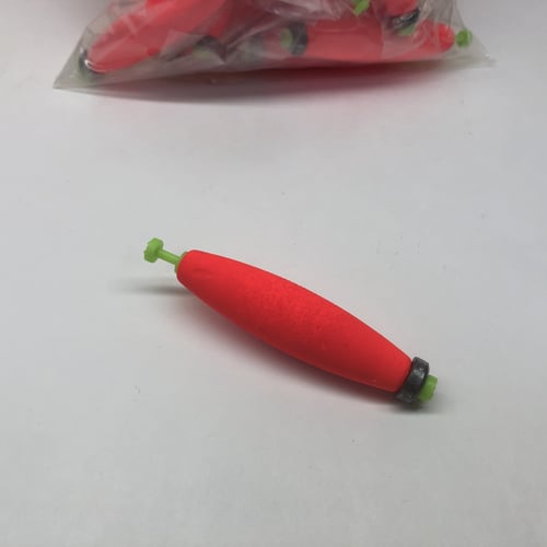 Plastilite 50SC300WR Cigar SnapOn Foam Float, 3 Inch, Weighted, Red, 50 | 032413003842