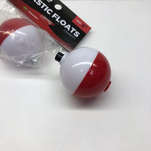 Plastilite HP7 Round Plastic Float 2 Inch, Red/White, 2pk | 032413000179