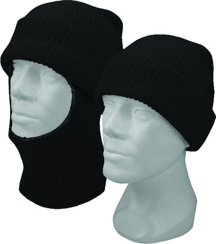 Hot Shot 230RBLK Acrylic Knit Eski Cap W/Pull Down Face Mask | 038433223000