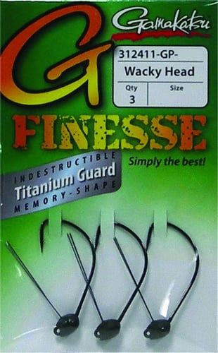 Gamakatsu 312411-GP-3/32 G Finesse Jig Head Wacky,, 3/32 oz, 1/0 Hook