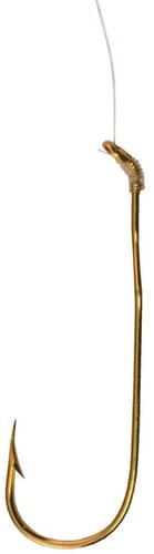TruTurn 388G 1 Snelled Hook, Size 1, Aberdeen, Down Eye, 24kt Gold, 5 | 042758388115