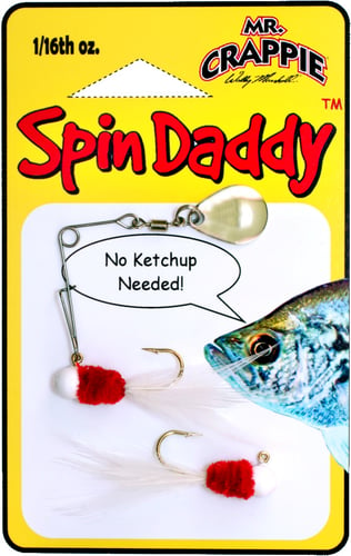 Mr. Crappie SPD2-765 Spin Daddy 1/16 oz, White/Red, w/1 Spare Body