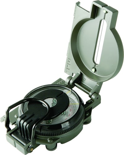 Brunton F-9077 Lensatic Mil Style Compass Green Metal Body