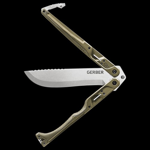 Doubledown Machete SW/PL Butterfly Open 6.75 Inch Green Handle - Quad lock mechanism | 013658155442