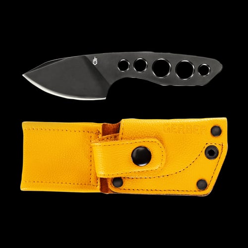 Gerber 31-004116 Dibs Fixed Blade Black Fine Edge Knife Blister, 2.5 Inch | 013658165069