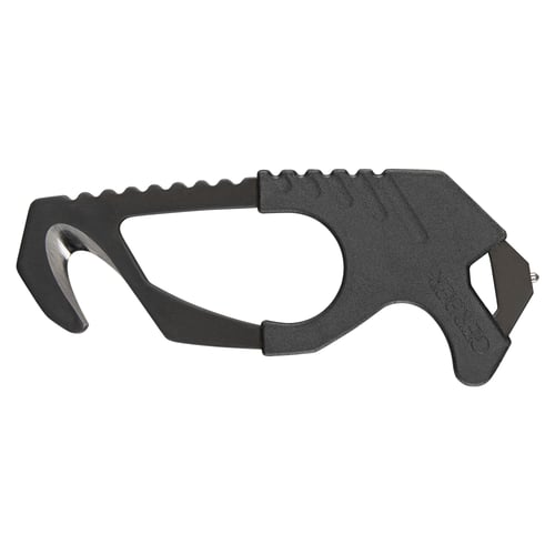 Strap Cutter 4.375 inch Single Bevel Knife Edge with Blunt Hook Black and Orange | 013658167797